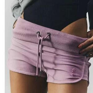 Free People MAUVE Athletic Shorts with Adjustable Drawstring